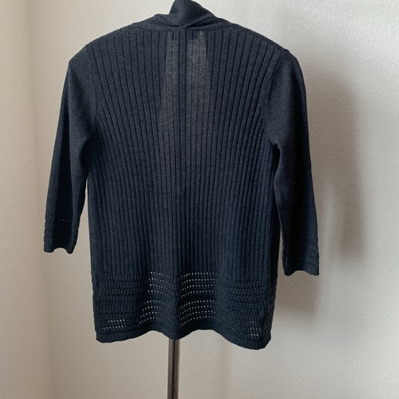 Laura Petites sz XS grey heather shawl collar open cardigan EUC - Picture 4 of 4